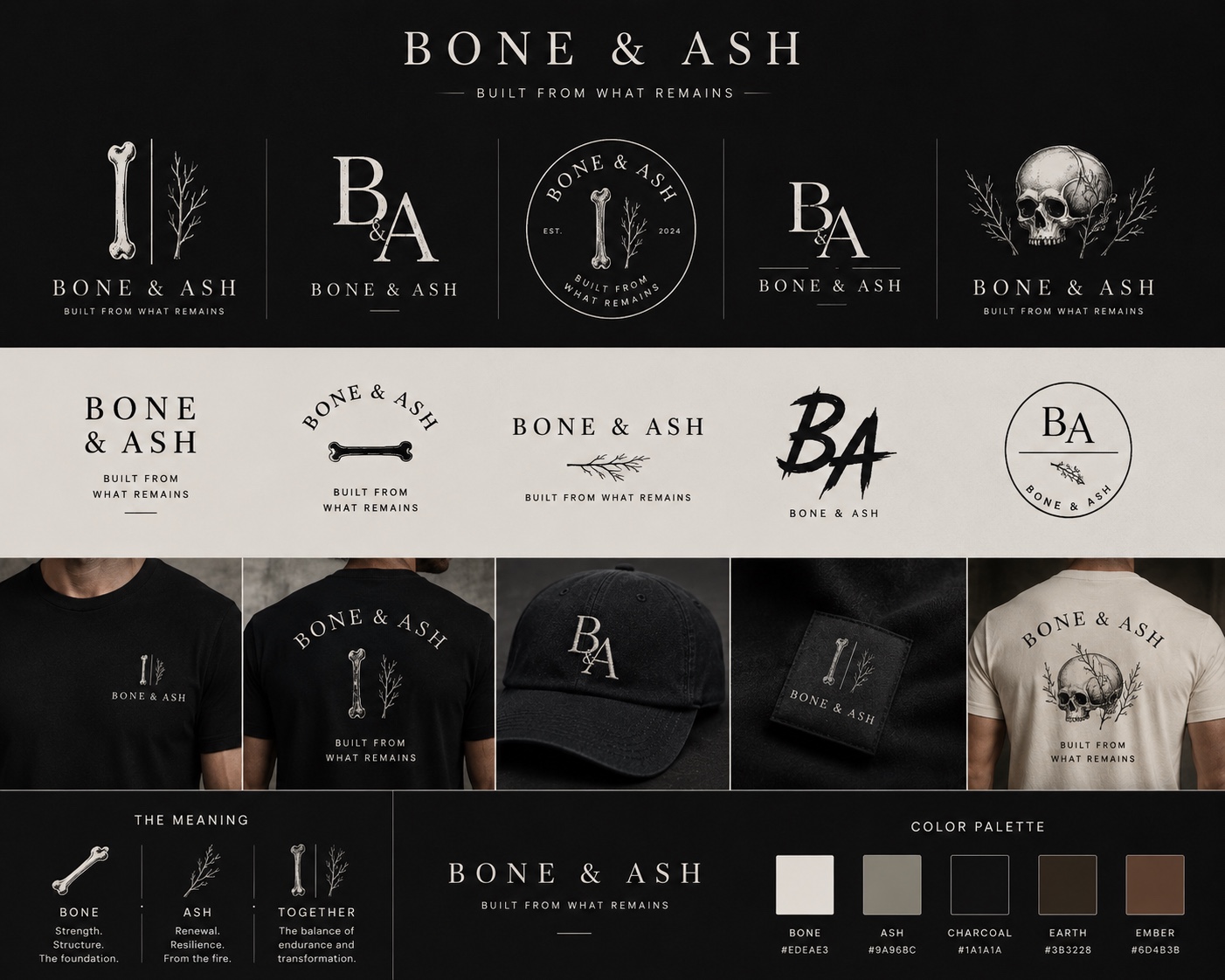Bone & Ash full brand development board